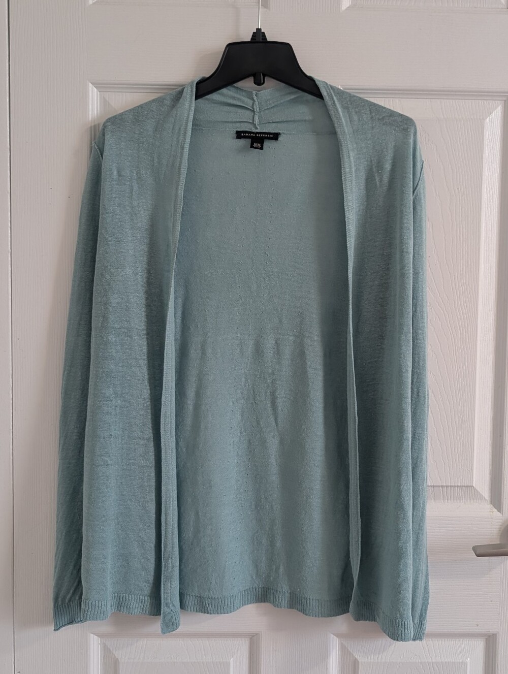 Banana Republic Pale Mint 100% Linen Open-Front Lightweight Cardigan M